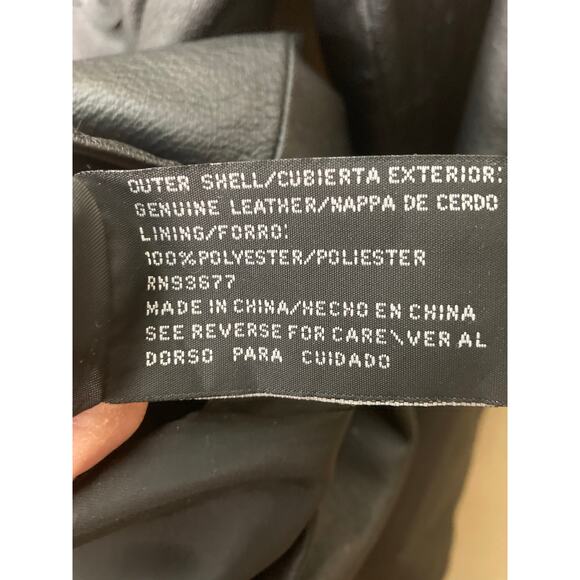 Leather Coat Black by Jacqueline Ferrar Size Petite Small - Picture 6 of 11